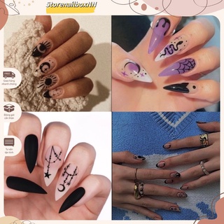Nailbox ,10 móng úp thiết kế vẽ nhiều hoạ tiết.
