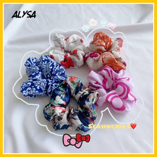 Scrunchies dây buộc tóc ALYSA – Cột tóc vải scrunchies hoa họa tiết ảnh thật