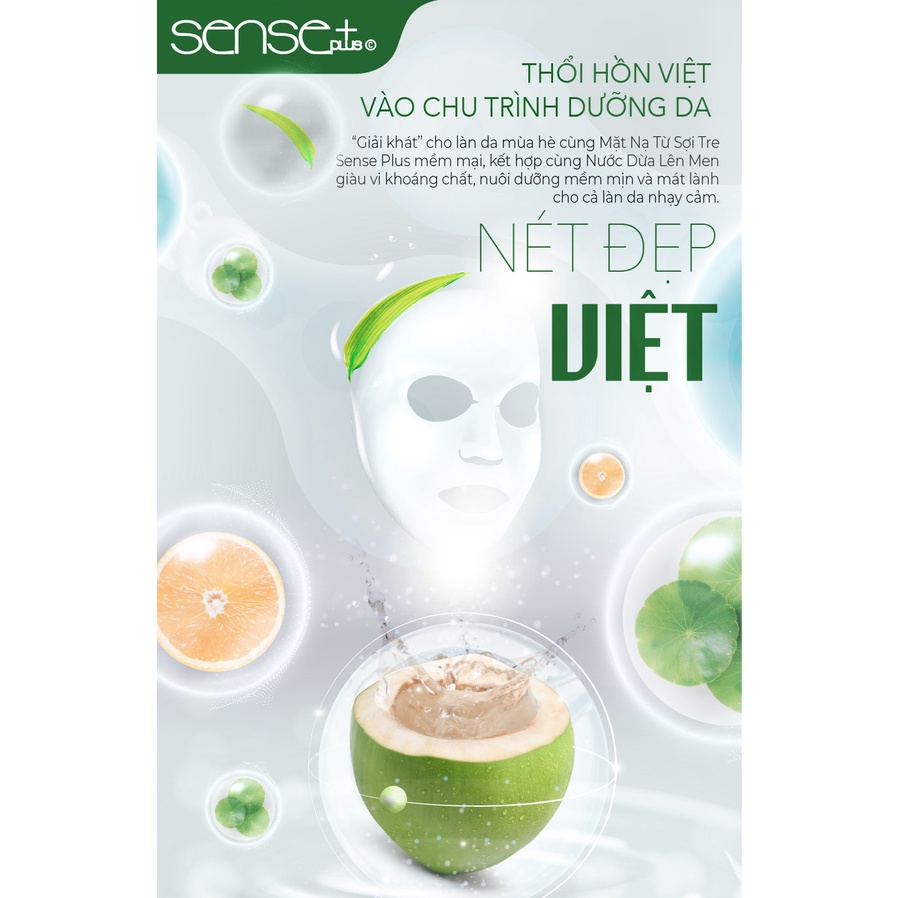 COMBO 3 MIẾNG - MẶT NẠ TỪ SỢI TRE SENSE PLUS