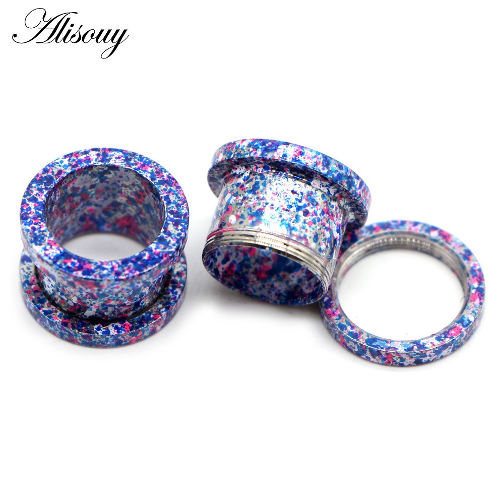 Alisouy Set 2 Khuyên Nong Tai Bằng Thép Không Gỉ 2-16mm Cá Tính