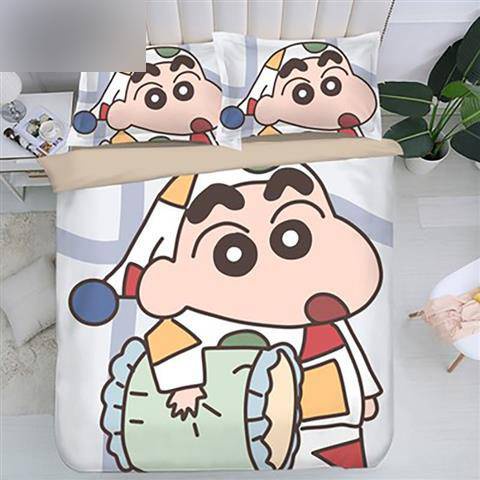 Bộ Chăn Ga Và Vỏ Gối 3 Trong 1 In Hình Cậu Bé Bút Chì Shin-chan Đáng Yêu