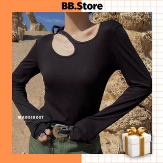 Áo kiểu nữ tay dài, áo thun body tay dài nữ thiết kế chéo cổ đủ size s,m,l