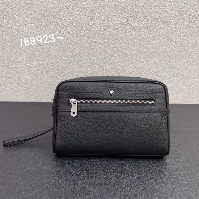 Clutch cao cấp thương hiệu Mont Blanc da thật màu trơn đơn giản ví cầm tay nam