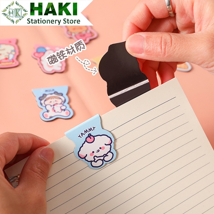 Kẹp đánh dấu trang sách bookmark nam châm HAKI, miếng chặn trang giấy sáng tạo KTL02