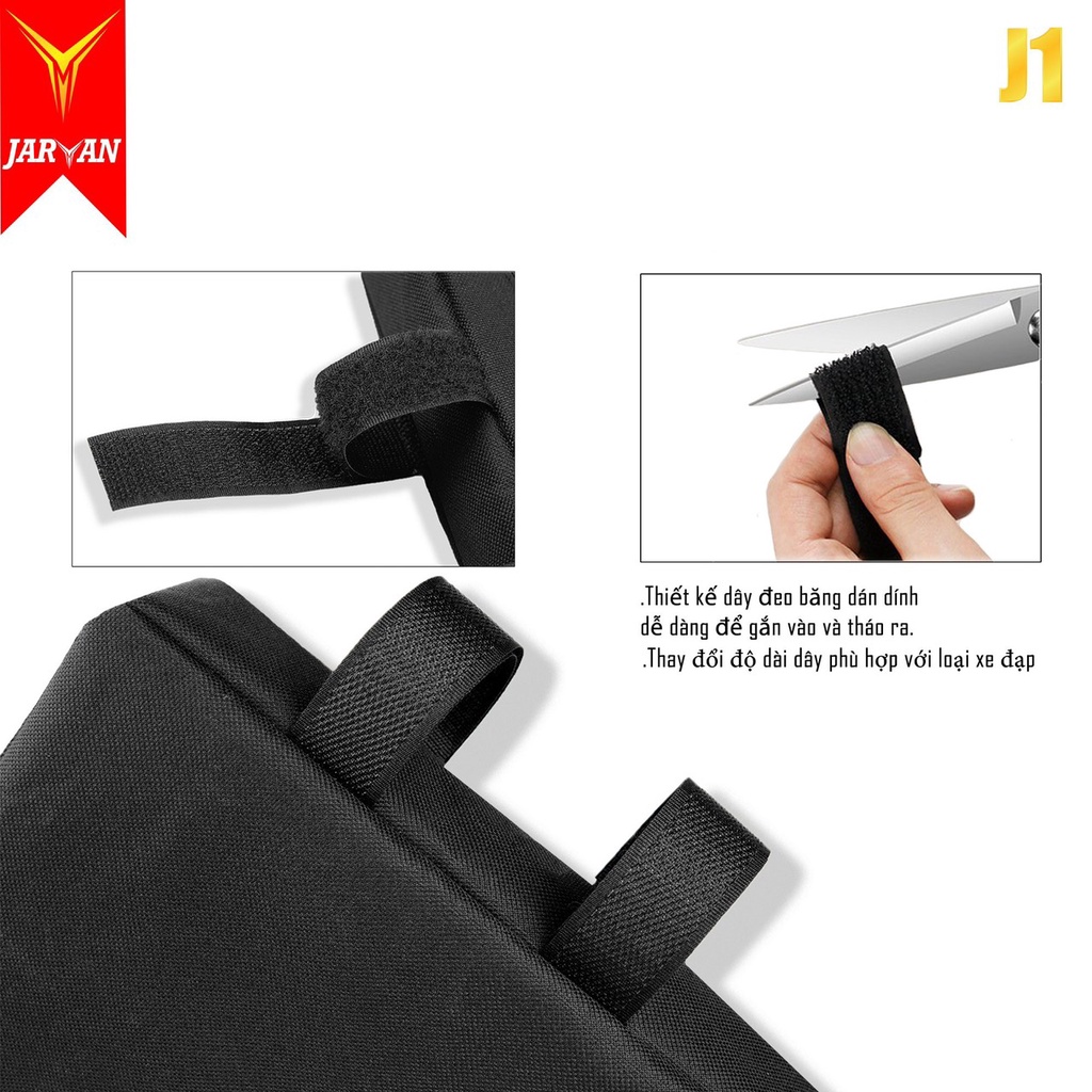 Túi treo sườn xe đạp JAVAN, chống mưa, form cúng, túi tam giác
