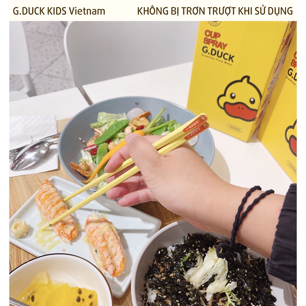 Đũa Ăn An Toàn G.Duck Chất Liệu Hợp Kim Thép Không Gỉ Và Sợi Thủy Tinh Hộp 5 Đôi Hàng Cao Cấp