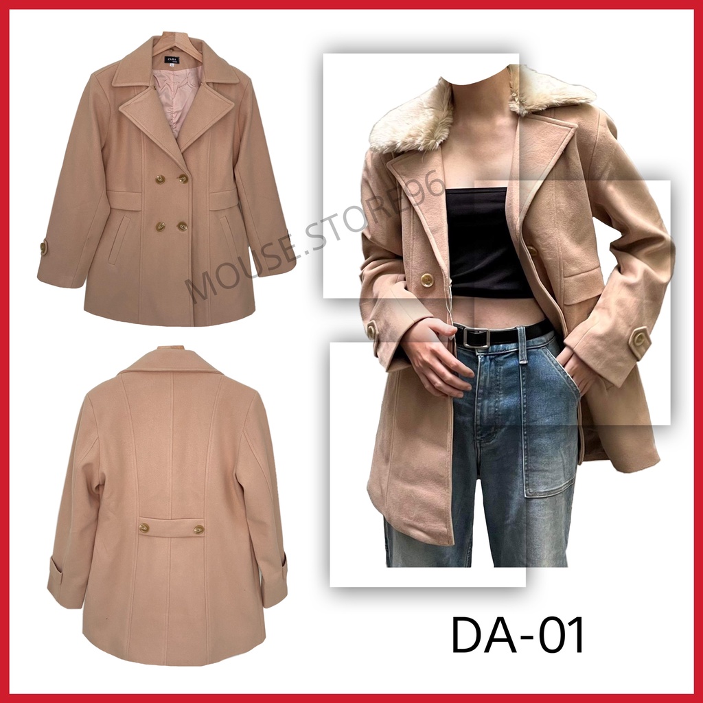 Áo Khoác Dạ Nữ - Áo Cổ Lông Chất Liệu Cao Cấp - Thời Trang Thu Đông Chuẩn Style Hàn Quốc - Hàng Quảng Chuẩn Quảng Châu