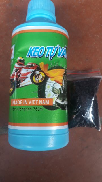 Keo tự vá cho lốp không săm và có săm tiện lợi kèm hạt cao su non 750ml