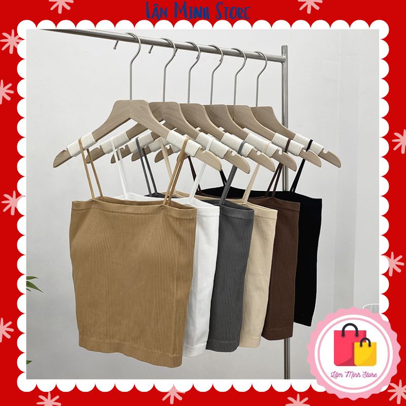 Áo Bra Nữ Quây Tăm 2 Dây Dáng Dài Có Mút Lót Gam Màu Patstel Quyến Rũ  318