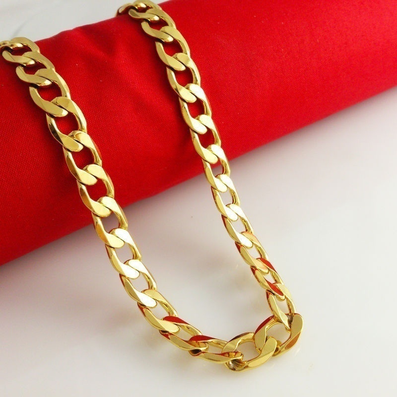 Dây Chuyền Mạ Vàng 18K Rộng 6mm Sang Trọng Cho Nam