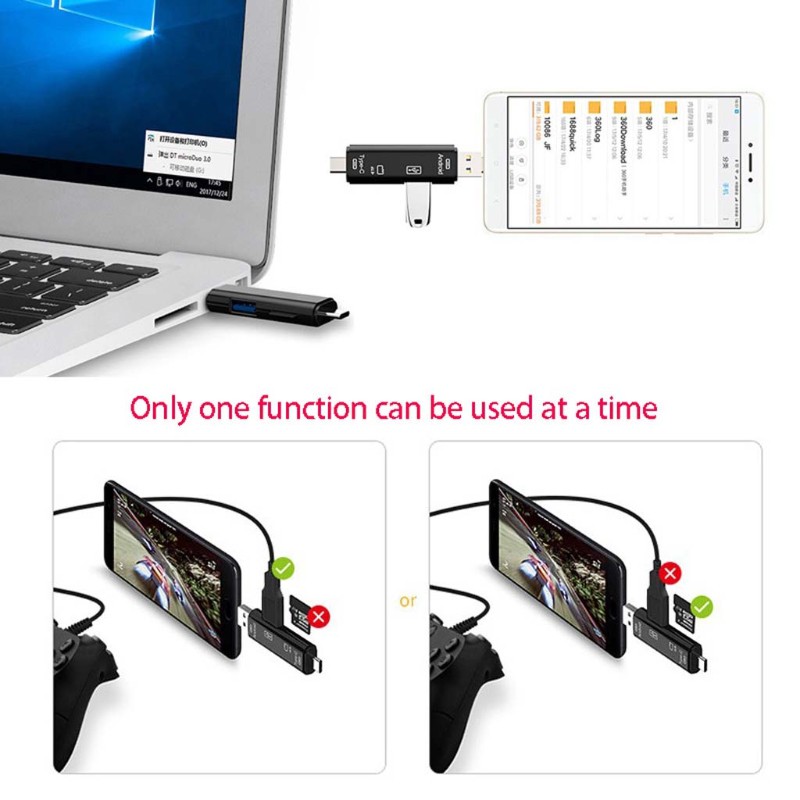 Đầu Đọc Thẻ Nhớ Micro Usb Loại C Cho Samsung Xiaomi Macbook