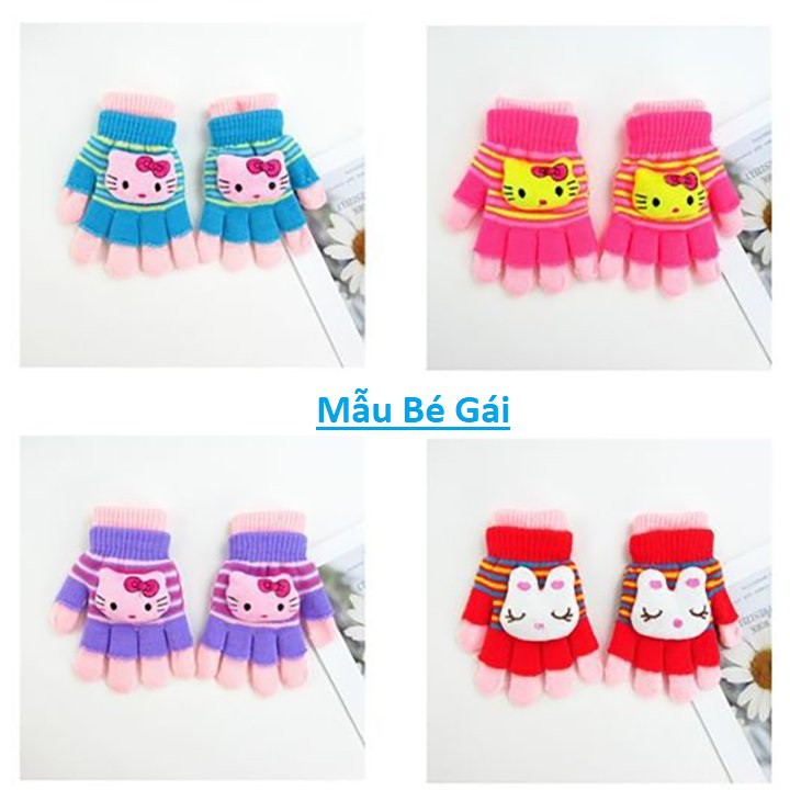 Găng tay len 2in1 hình thú cute dễ thương cực ấm cho bé từ 1 đến 4 tuổi