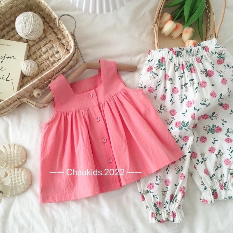 BỘ BABY DOLL CỔ VUÔNG + QUẦN THÔ BO LỬNG SIÊU XINHH CHO BÉ