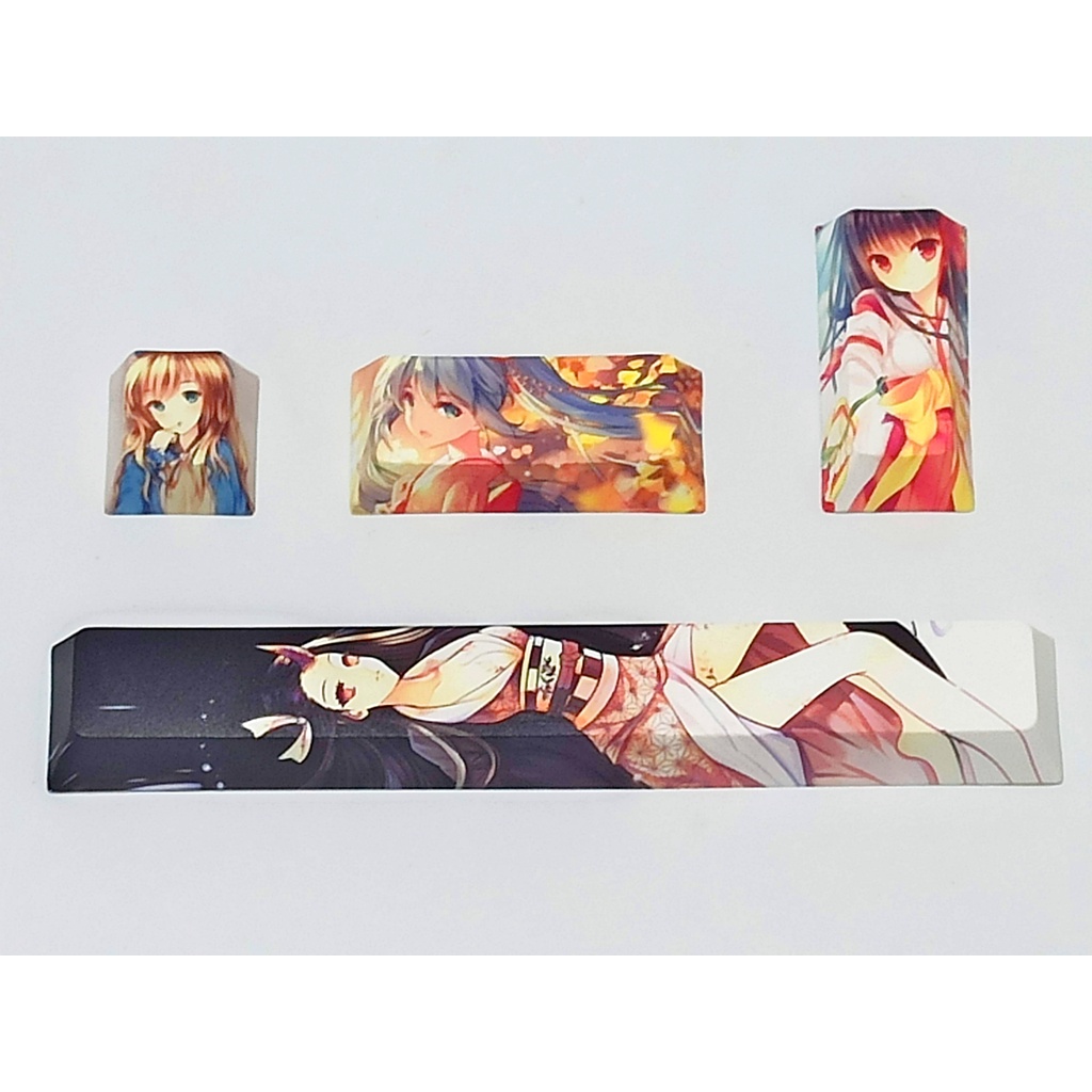 Bộ 4 Nút Bàn Phím Cơ PBT Họa Tiết Anime Độc Đáo