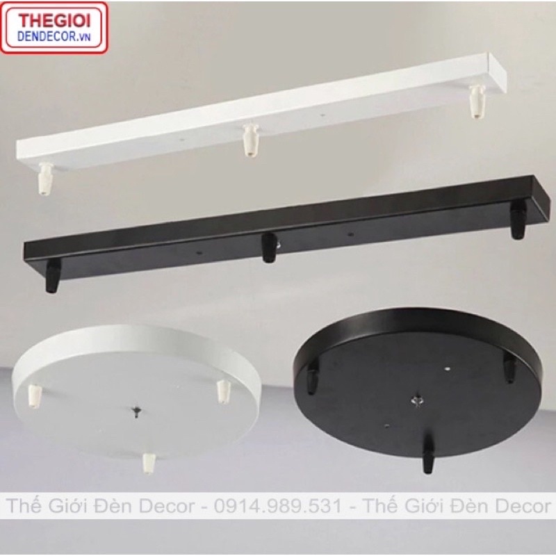 Thanh ngang bắt trần,đế ốp trần cho đèn thả 3