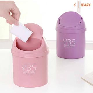 IE❤Mini Chic Small Waste Bin Desktop Garbage Basket Table Roll Swing Lid Trash Can