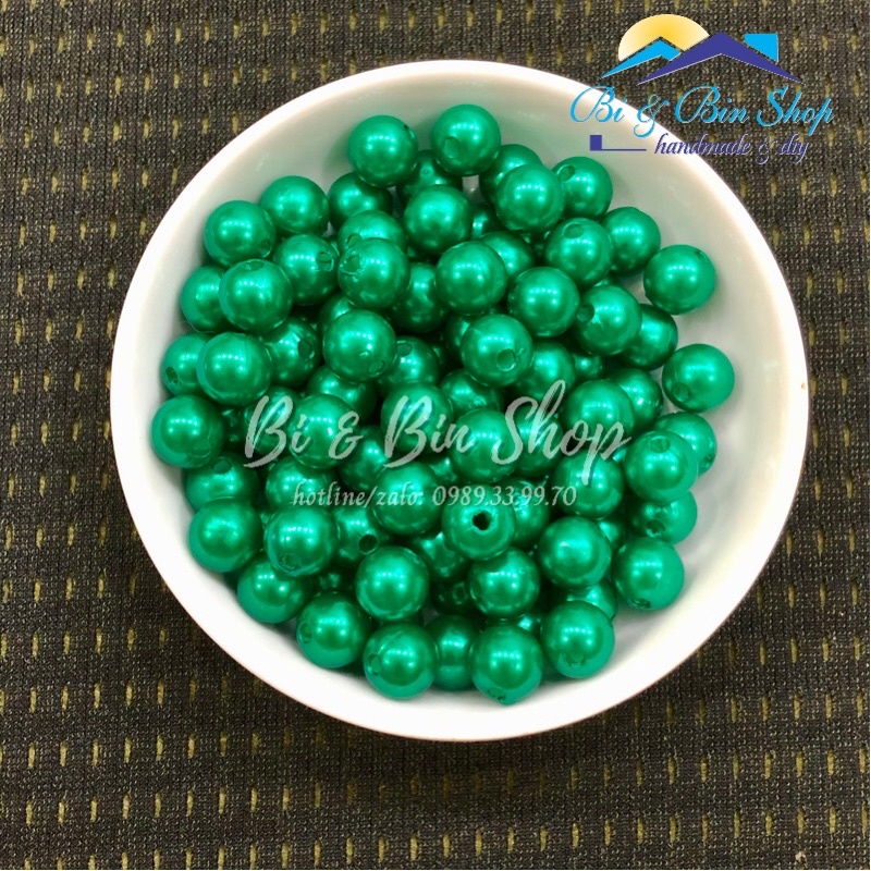 Hạt Trai Màu Xanh Két Đủ Size 3-4-5-6-8-10mm Đính Kết Trang Phục - Phụ Kiện