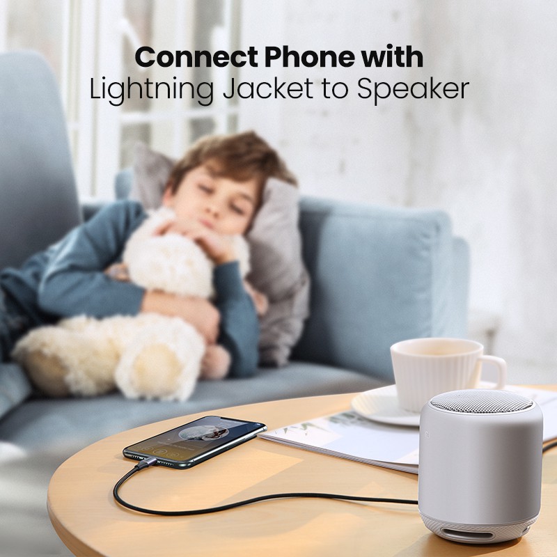 Cáp chuyển đổi âm thanh UGREEN từ MFi Lighting sang 3.5mm 1M gốc thích hợp cho iPhone 11promax/7/8plus/XRr/XS