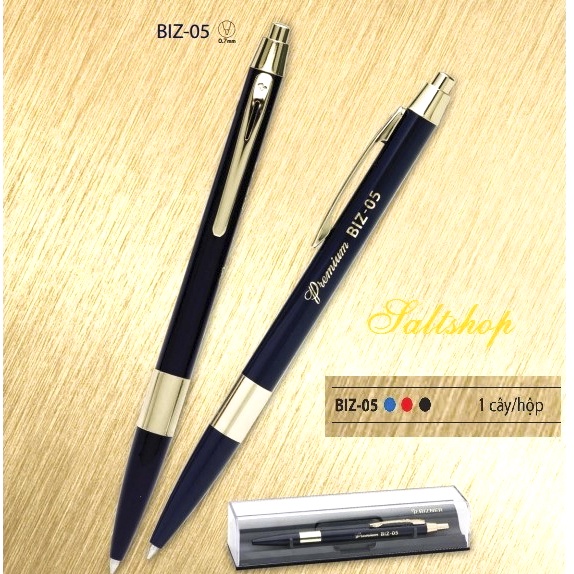 Bút ký BIZNER Thiên Long Mạ vàng cao cấp - 0.7mm - Hộp nhựa sang trọng BIZ-05