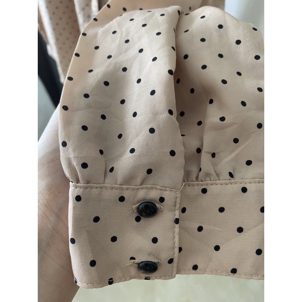 Áo sơmi công sở chấm bi vintage Nhật độ mới cao - secondhand