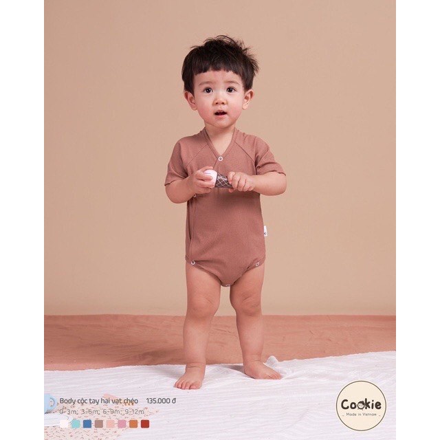 Bodysuit cộc tay 2 vạt chéo cookie