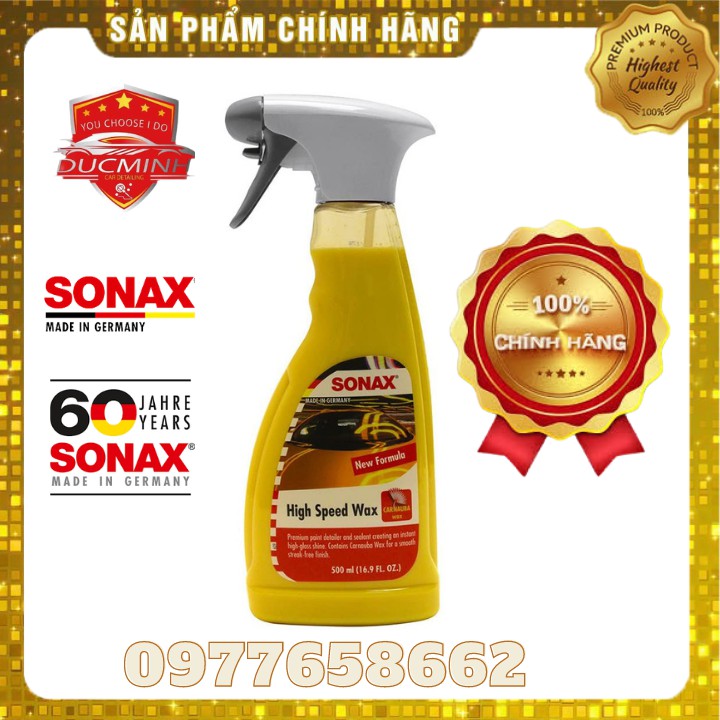 Chai Xịt Bóng Sơn Nhanh Dùng Ướt⚡ 𝑭𝑹𝑬𝑬 𝑺𝑯𝑰𝑷⚡ Bảo Vệ Và Làm Bóng Khi Ướt SONAX HighSpeed Wax 500ML