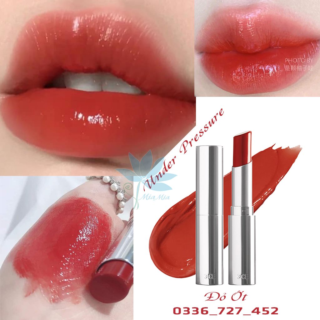 Son 3CE Dưỡng Màu Đỏ Ớt Có Màu 3CE Glow Lip Color Under Pressure 4G