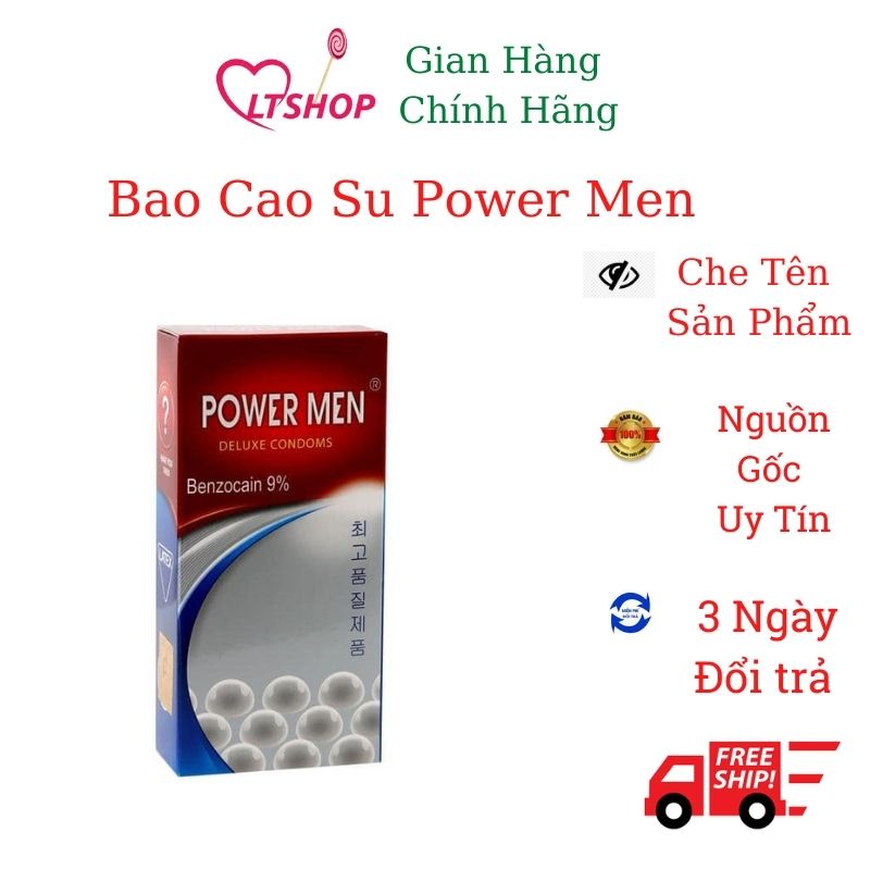 Bao cao su Powermen Deluxe Codoms chống xuất tinh sớm  hộp 12cái