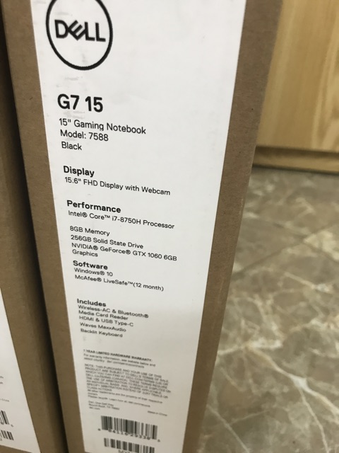 Dell Inspirion G7 7588 i7-8750H 8GB SSD 256GB GTX 1060 15.6"FHD | BigBuy360 - bigbuy360.vn