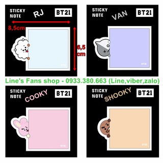 Giấy ghi chú hình bt21 bts_mẫu mới