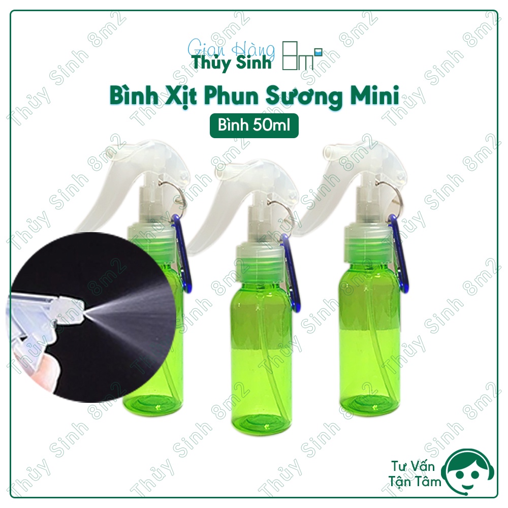 Bình Nhựa 50ml Xịt Phun Sương Mini - Có Móc Treo - 8m2