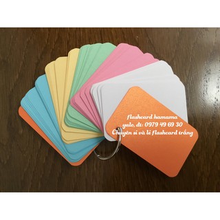MUA 5 TẶNG 1- 100 thẻ flashcard trắng 5 màu bìa thái- flashcard hamama
