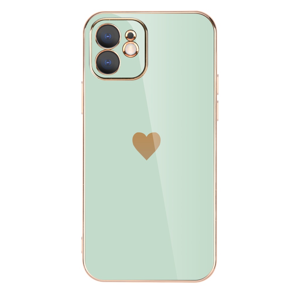 Ốp Điện Thoại Mạ Điện Họa Tiết Trái Tim Cho IPhone 12 11 14 13 Pro Max XR 7 8 Plus
