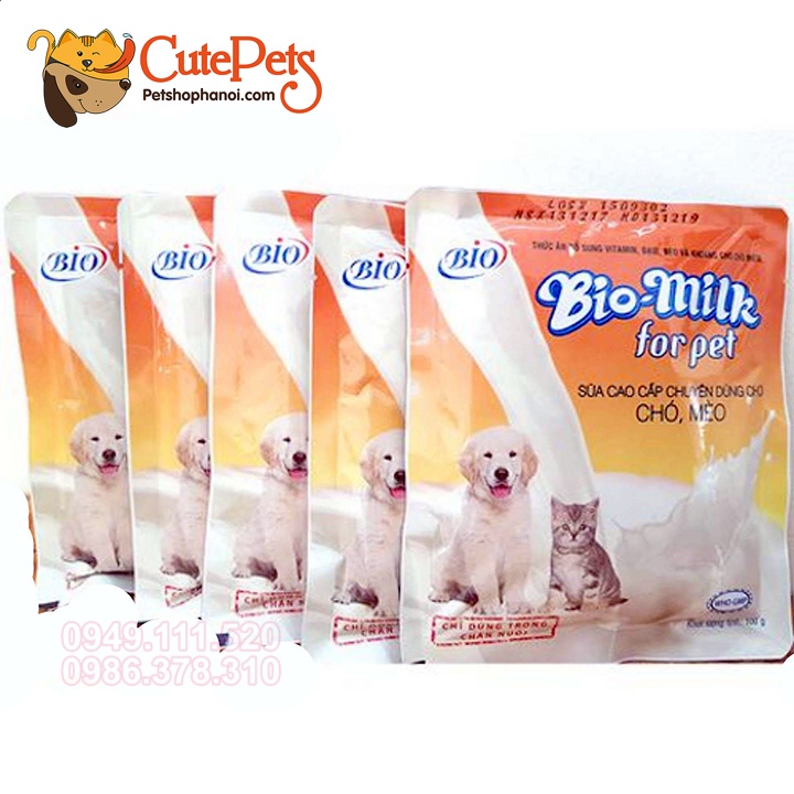 Sữa cho mèo con, Sữa Bio Milk 100g cho chó mèo - Phụ kiện thú cưng Hà Nội