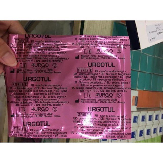 ✅ Gạc Lưới Chống Dính: Urgotul (Hộp 10x10cm - 10 Miếng) Dán Loét, Vết Mổ, Vết Thương lớn - VT0373