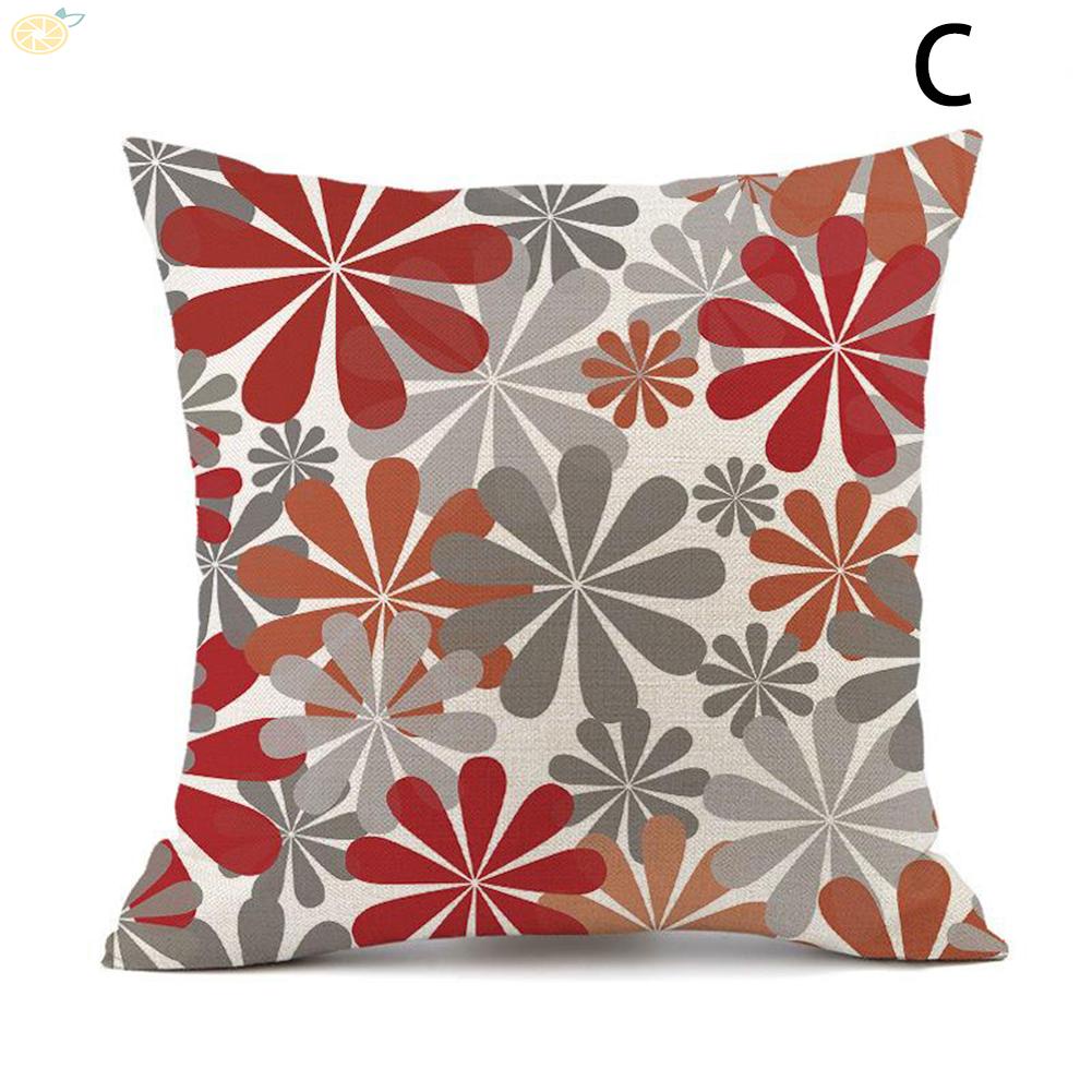 【VARSTR】Pillowcase 45x45cm Car Waist Geometric Floral Linen Pattern Pillow Cover