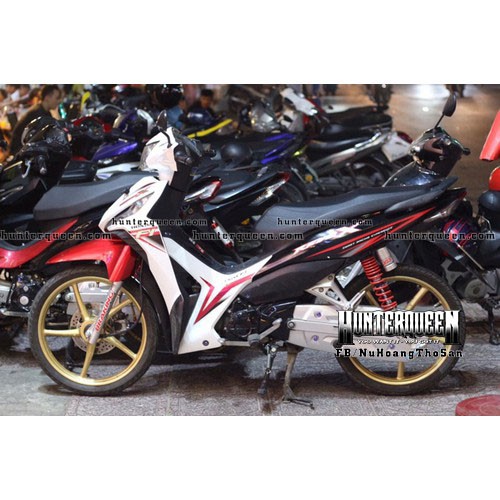 Tem rời dán xe Wave RSX 2014 trắng hồng đen. Chống nước bền màu