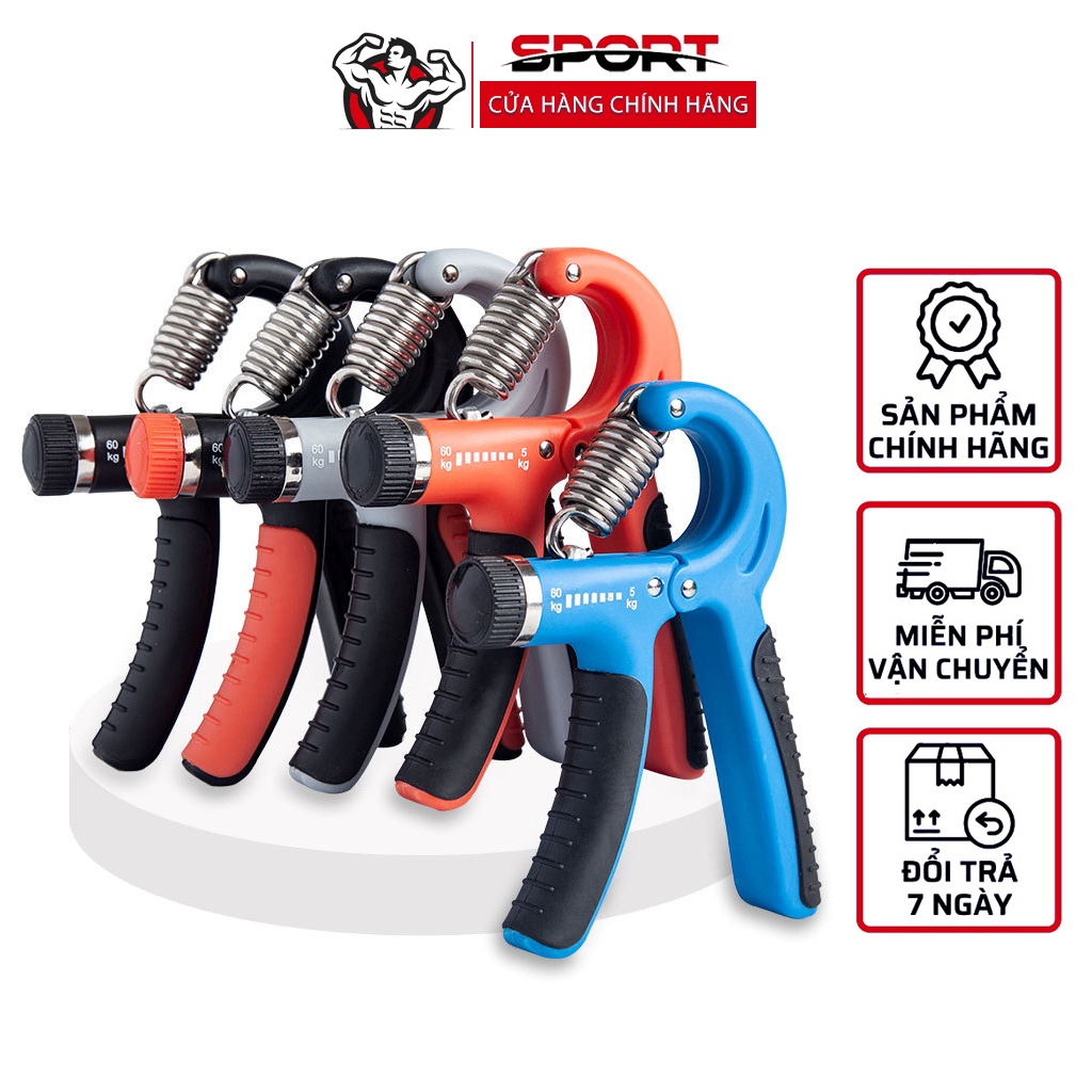 Kìm tập tay, dụng cụ tập tay cầu lông cho người tay yếu tùy chỉnh cấp độ tập từ 5kg đến 60kg - không số đếm
