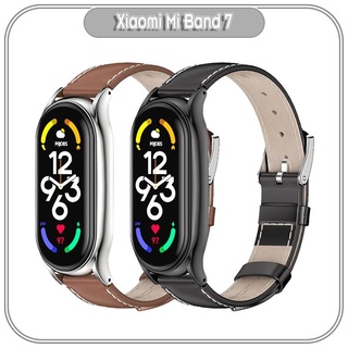 Dây thay thế cho Xiaomi Miband 7 Mijobs dây da mặt kim loại
