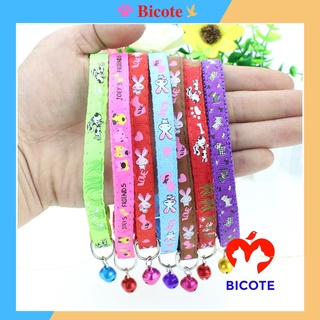 Vòng cổ cho chó mèo thú cưng gắn chuông BICOTE họa tiết đáng yêu