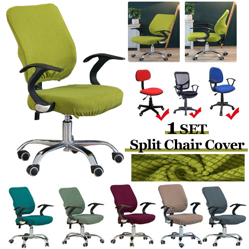 Set vỏ bọc ghế xoay văn phòng bằng nhung màu trơn