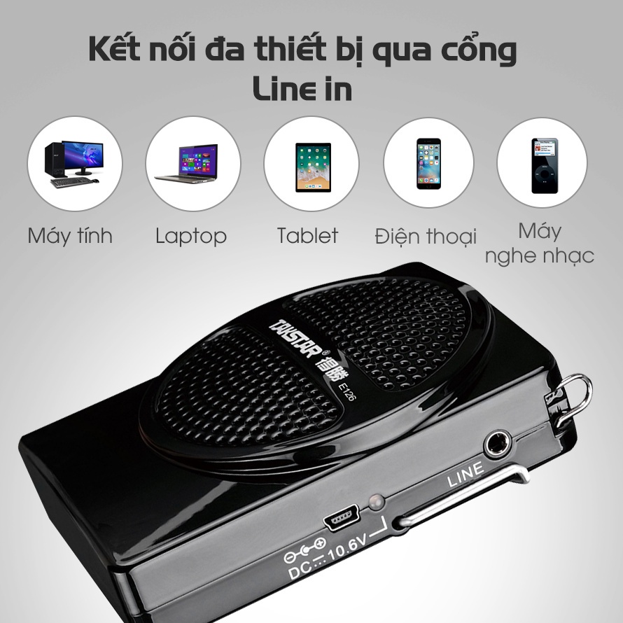 Máy trợ giảng Takstar E126 cao cấp, Công suất 8W,cho giáo viên,hướng dẫn viên, bán hàng...CHÍNH HÃNG-BẢO HÀNH 1 NĂM