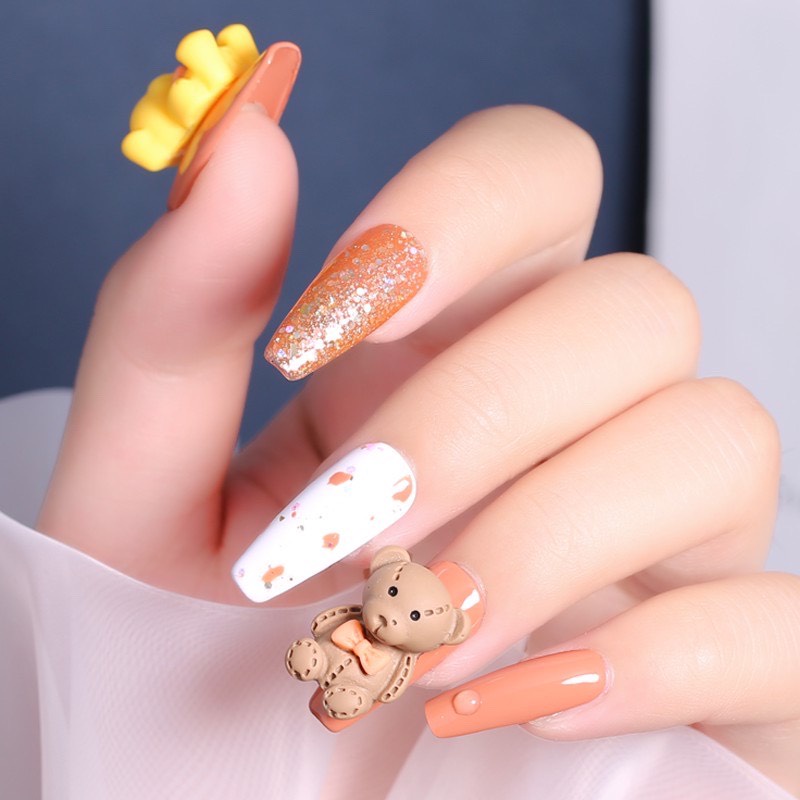 Charm nail, Charm gấu Teddy gắn móng siêu xinh