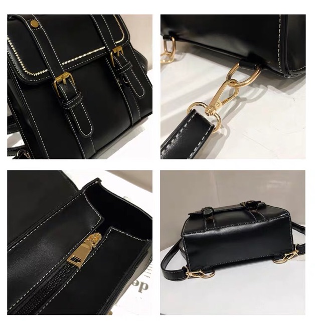 BALO NỮ DÁNG VUÔNG BALO MINI VINTAGE HỌC SINH DA PU ULZZANG