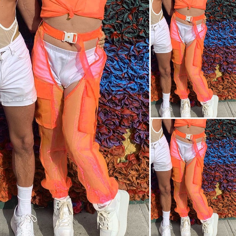 Quần Jogger Phối Lưới Xuyên Thấu Thời Trang Cho Nam