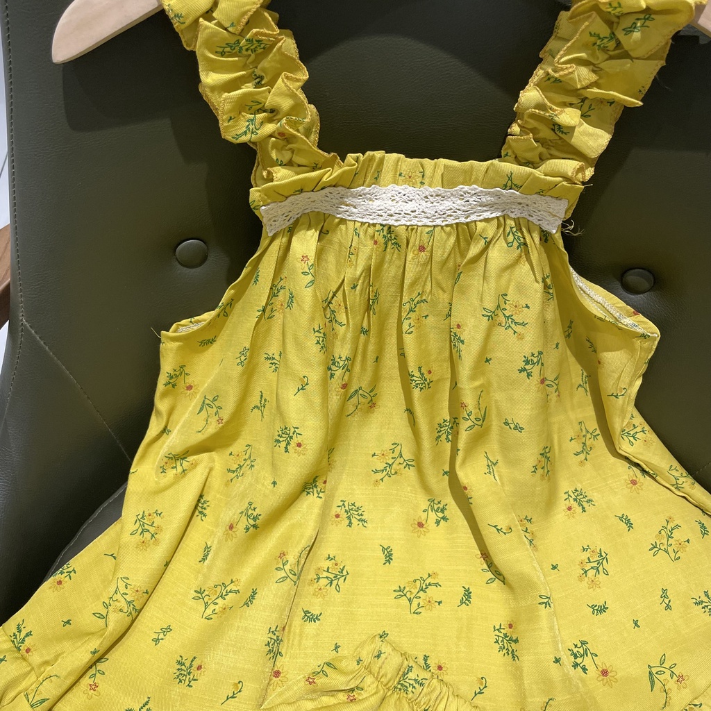 Đồ Bộ Mặc Nhà Nữ Đũi Đồ Ngủ Hai Dây Mùa Hè Dễ Thương Hoa Nhí Xinh Mát PINKBOUTIQUE 222