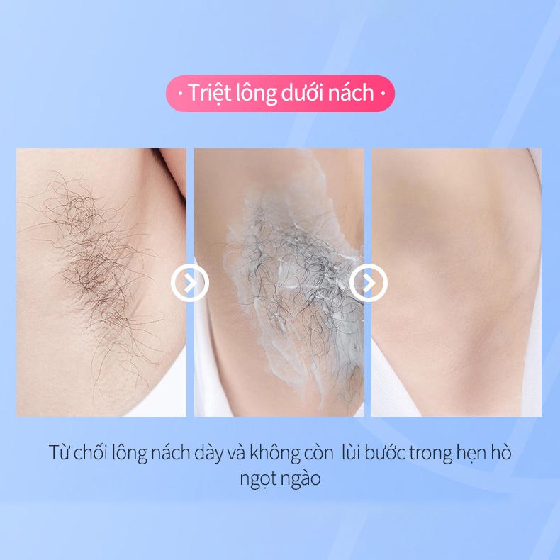 Kem Tẩy Lông Nách Tẩy Lông Chân An Toàn Hiệu Quả 60ML Triệt lông vùng kín nách tay và chân Nhanh chóng, nhẹ nhàng và không gây kích ứng