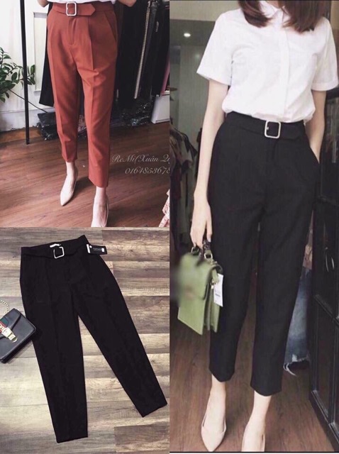 Quần Baggy vải khuy giữa