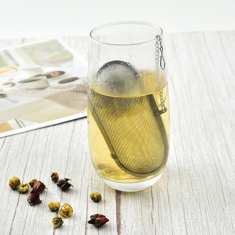 1 Lồng Lọc Trà Bằng Thép Không Gỉ Hình Trụ Đa Năng Có Thể Tái Sử Dụng