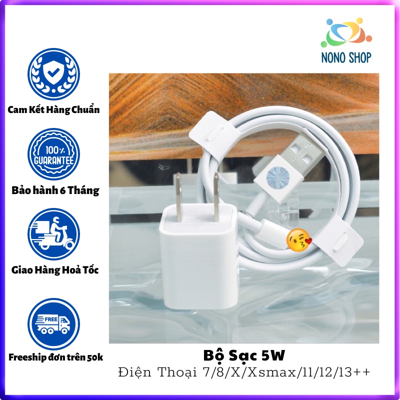 COMBO Bộ SẠC 5W CHO ĐIỆN THOẠI 6/7/8/X/XSMAX/11/12/13++ NONO SHOP